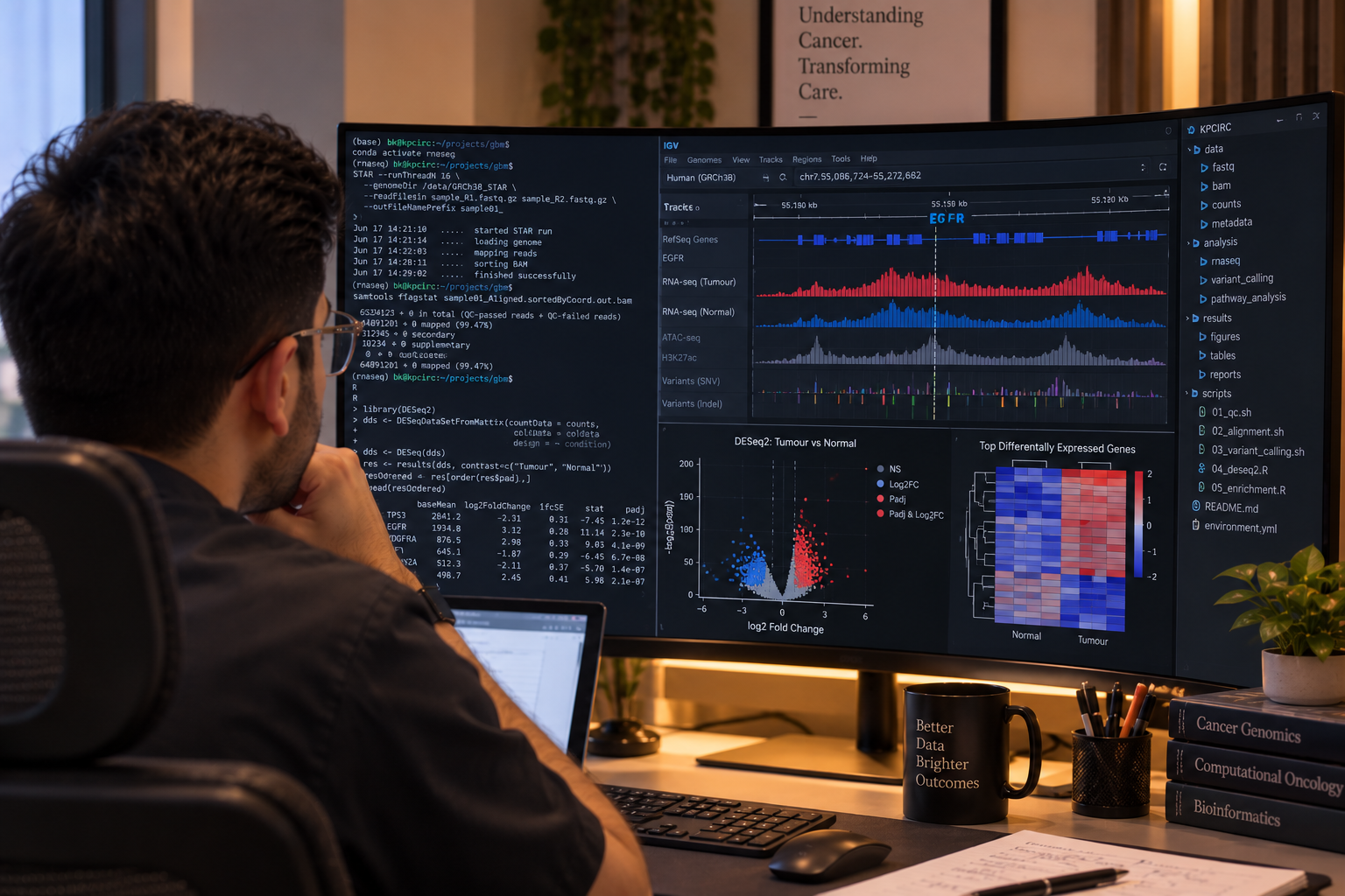 Computational analysis of genomic data in progress.